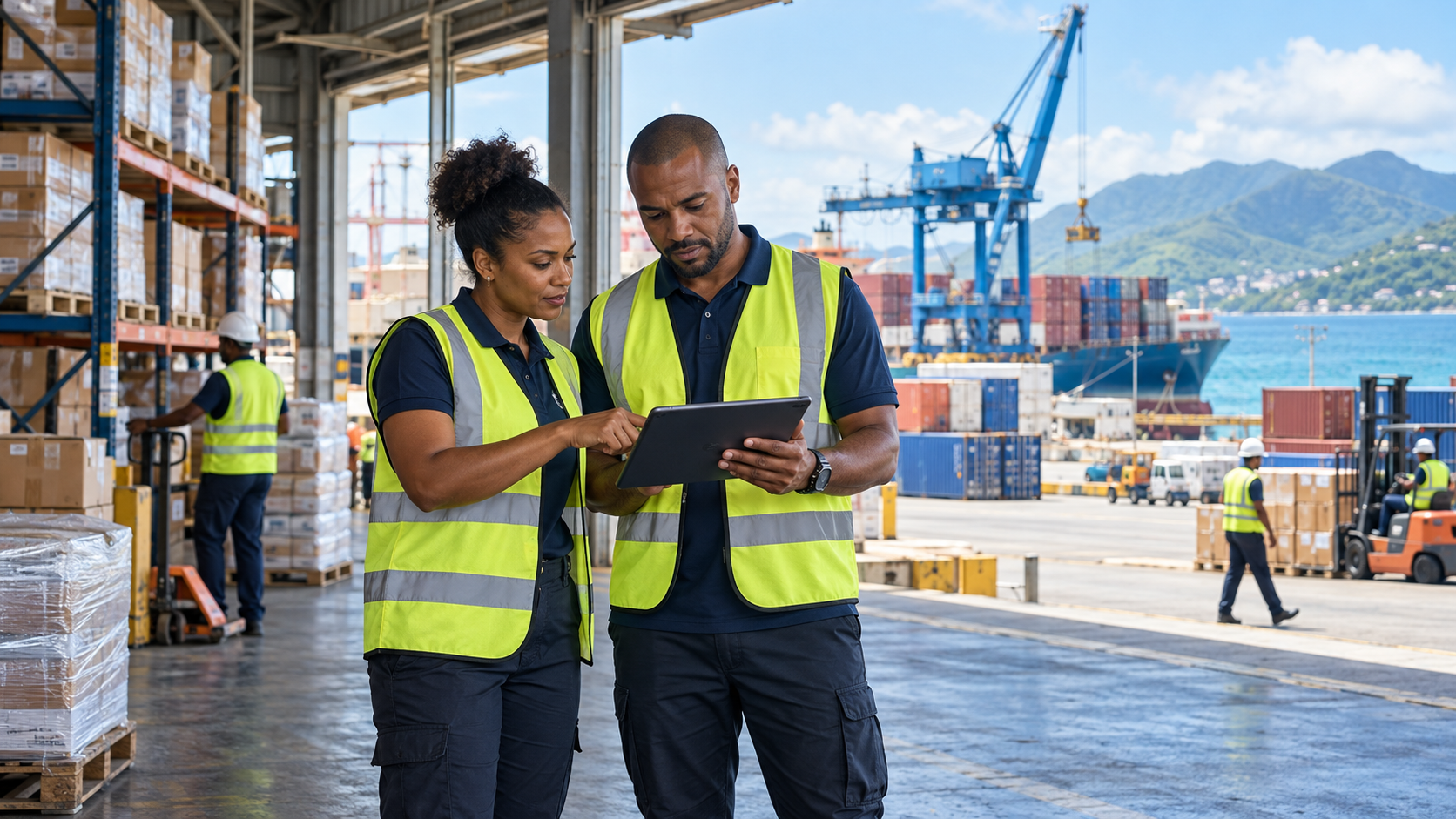 Illustration d’un suivi d’activité dans un espace de stockage ouvert sur un terminal portuaire